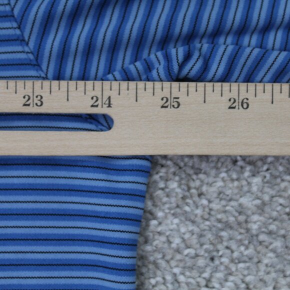 Greg Norman ML75 Polo Shirt NWT Mens XL Blue Striped Play Dry S/S Polyester - Picture 11 of 12